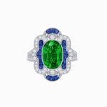 Load image into Gallery viewer, Art Deco Inspired Flourish Cocktail Ring with Gemstone - Shahin Jewelry
