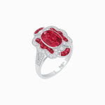 Load image into Gallery viewer, Art Deco Inspired Flourish Cocktail Ring with Gemstone - Shahin Jewelry
