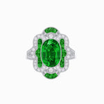 Load image into Gallery viewer, Art Deco Inspired Flourish Cocktail Ring with Gemstone - Shahin Jewelry
