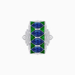 Load image into Gallery viewer, Art Deco Inspired Four-Marquise Geometric Panel Ring - Shahin Jewelry