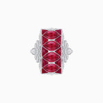 Load image into Gallery viewer, Art Deco Inspired Four-Marquise Geometric Panel Ring - Shahin Jewelry
