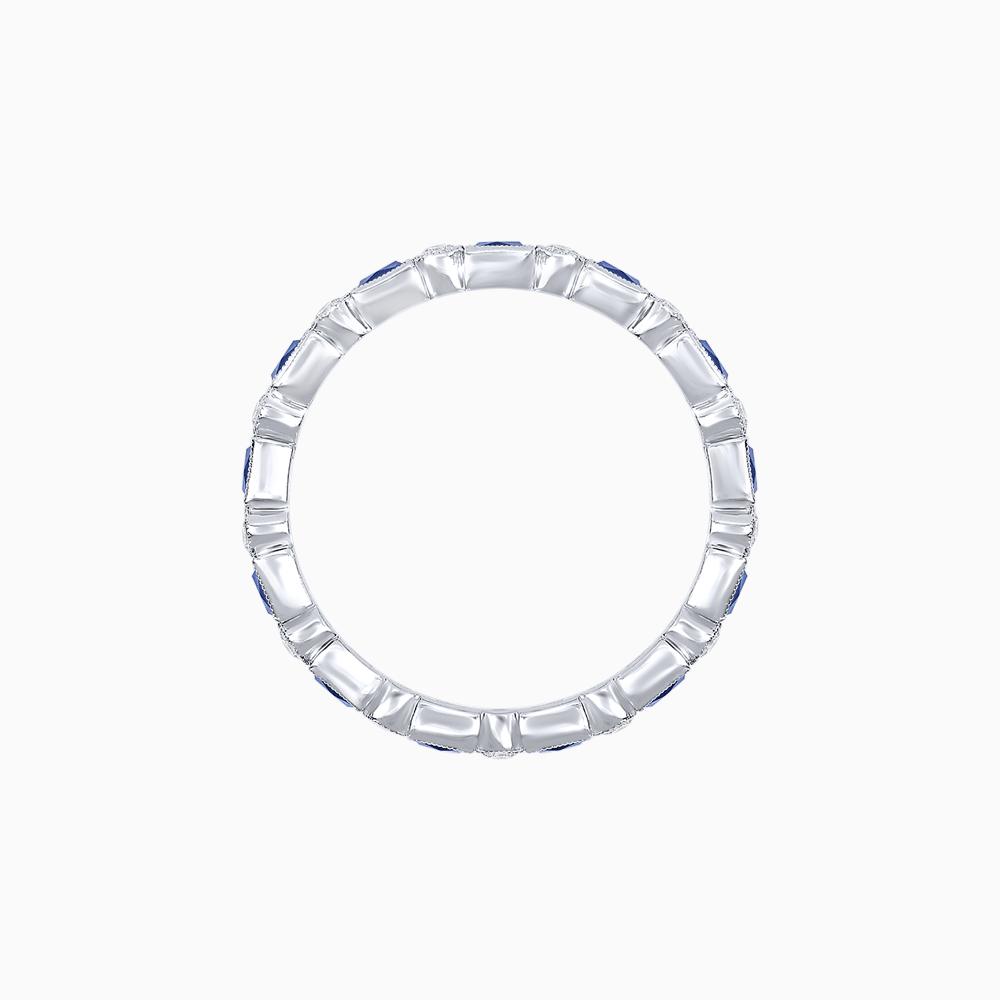 Art Deco Inspired Gemstone & Diamond Eternity Full Band - Shahin Jewelry