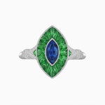 Load image into Gallery viewer, Art Deco Inspired Gemstone Marquise Ring - Shahin Jewelry
