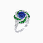 Load image into Gallery viewer, Art Deco - inspired Gemstone Ring Swirl Design - Shahin Jewelry
