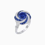 Load image into Gallery viewer, Art Deco - inspired Gemstone Ring Swirl Design - Shahin Jewelry
