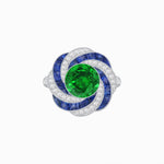 Load image into Gallery viewer, Art Deco - inspired Gemstone Ring Swirl Design - Shahin Jewelry
