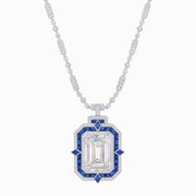 Art Deco Inspired Geometric Emerald - Cut Pendant Mounting - Shahin Jewelry