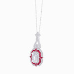 Load image into Gallery viewer, Art Deco Inspired Geometric Pendant with Diamond and Gemstone | Mounting | Without Chain - Shahin Jewelry
