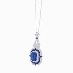 Load image into Gallery viewer, Art Deco Inspired Geometric Pendant with Diamond and Gemstone | Mounting | Without Chain - Shahin Jewelry
