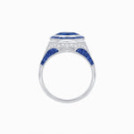 Load image into Gallery viewer, Art Deco Inspired Halo Gemstone Engagement Ring - Shahin Jewelry
