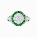 Load image into Gallery viewer, Art Deco Inspired Halo Illusion Diamond Engagement Ring - Shahin Jewelry
