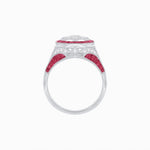 Load image into Gallery viewer, Art Deco Inspired Halo Illusion Diamond Engagement Ring - Shahin Jewelry
