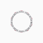 Load image into Gallery viewer, Art Deco Inspired Hand-Engraved Square Gemstone &amp; Diamond Stackable Eternity Band - Shahin Jewelry