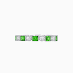 Load image into Gallery viewer, Art Deco Inspired Hand-Engraved Square Gemstone &amp; Diamond Stackable Eternity Band - Shahin Jewelry