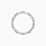 Load image into Gallery viewer, Art Deco Inspired Hand-Engraved Square Gemstone &amp; Diamond Stackable Eternity Band - Shahin Jewelry