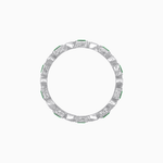 Load image into Gallery viewer, Art Deco Inspired Hand-Engraved Square Gemstone &amp; Diamond Stackable Eternity Band - Shahin Jewelry