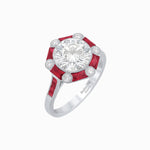 Load image into Gallery viewer, Art Deco Inspired Hexagon Halo Ring - Shahin Jewelry
