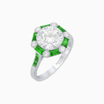 Load image into Gallery viewer, Art Deco Inspired Hexagon Halo Ring - Shahin Jewelry
