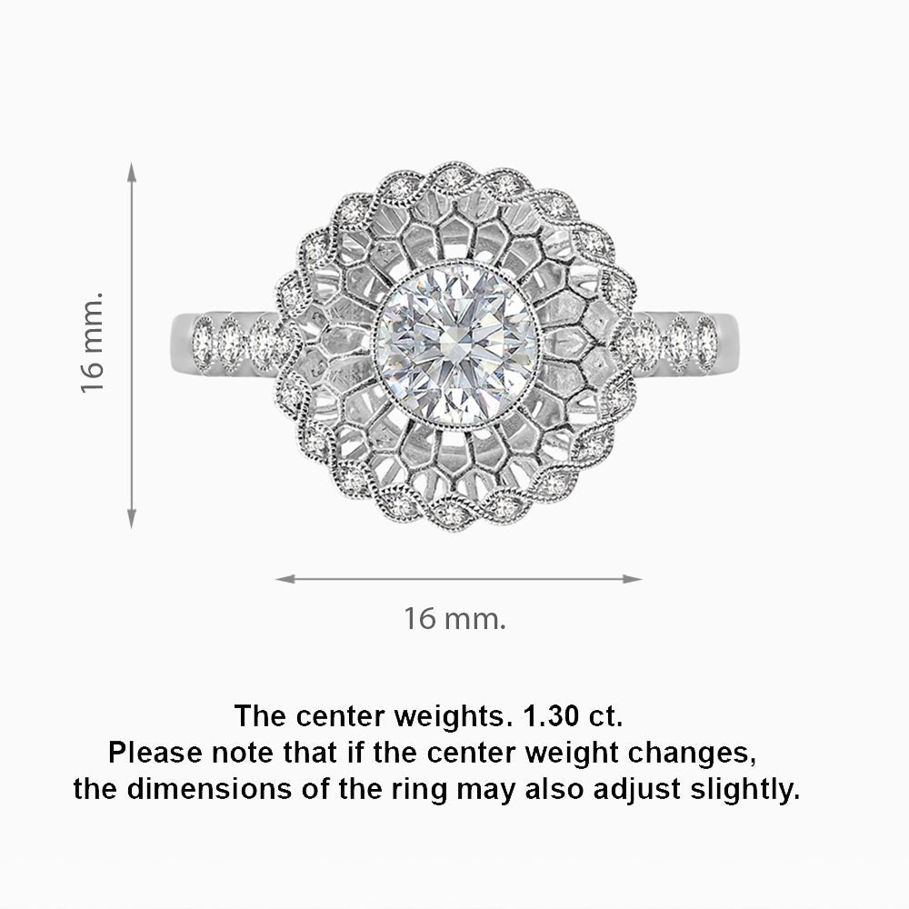Art Deco Inspired Honey Comb Diamond Ring - Shahin Jewelry