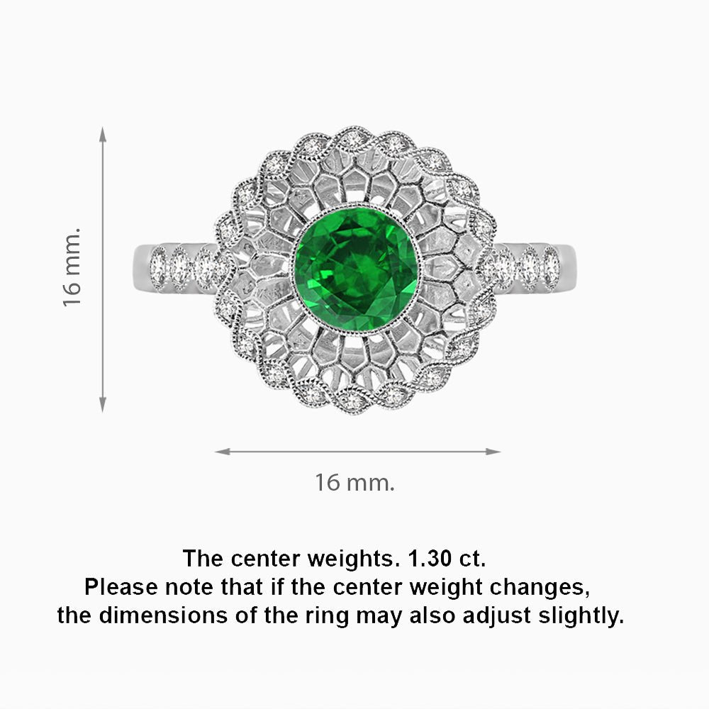 Art Deco Inspired Honey Comb Diamond Ring - Shahin Jewelry