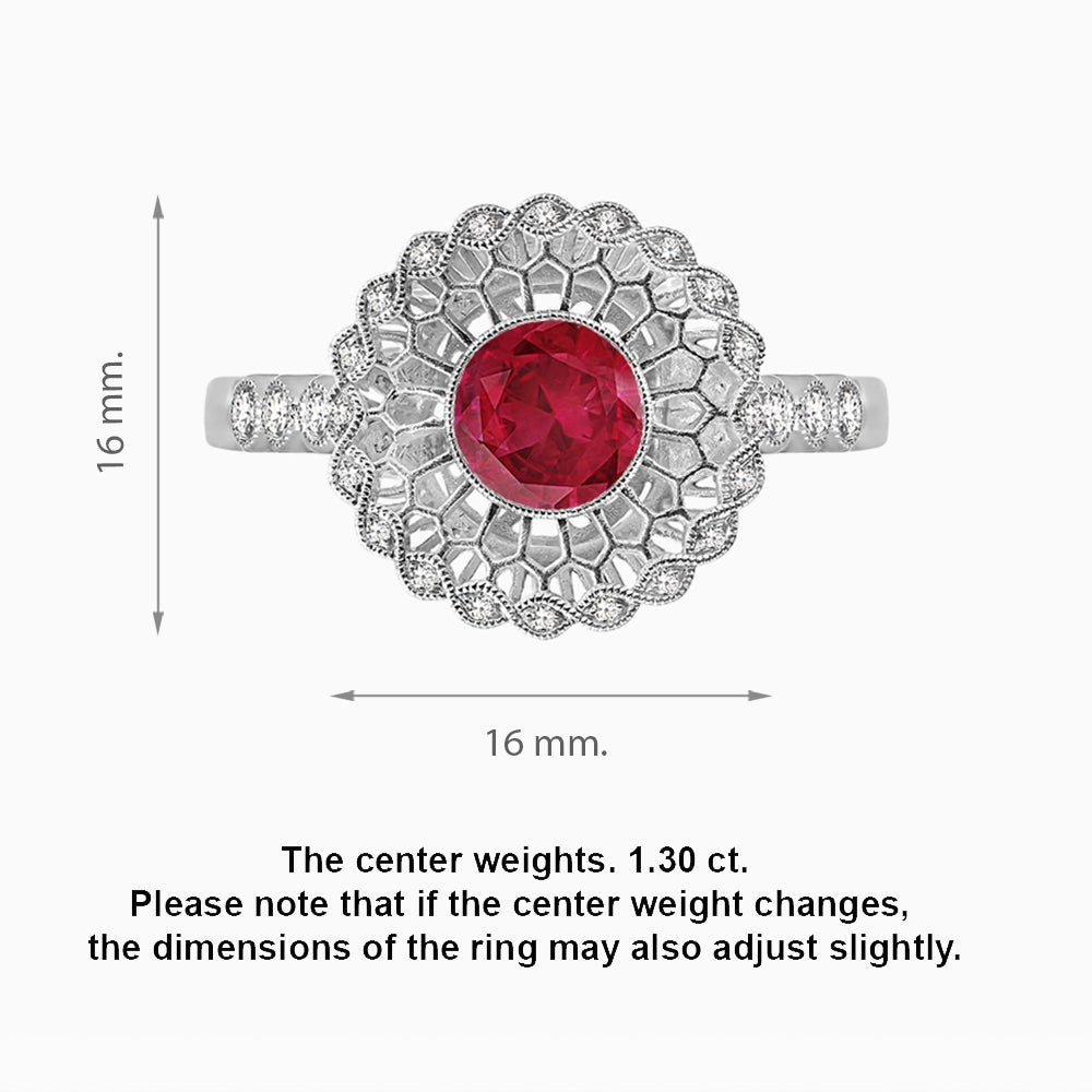 Art Deco Inspired Honey Comb Diamond Ring - Shahin Jewelry