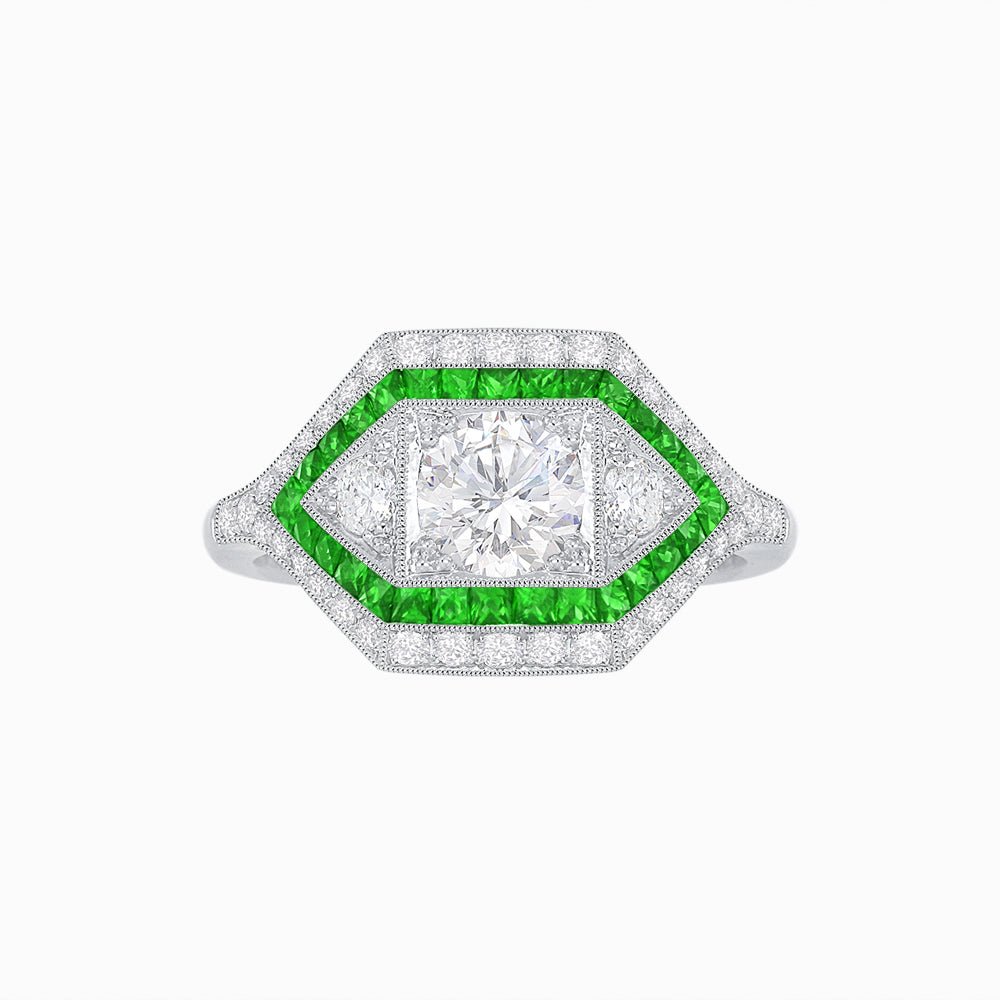 Art Deco Inspired Horisontal Diamond Ring - Shahin Jewelry