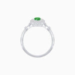 Load image into Gallery viewer, Art Deco Inspired Horisontal Fore Emerald Ring with Diamond - Shahin Jewelry
