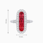 Load image into Gallery viewer, Art Deco Inspired Horisontal Fore Gems stone Ring with Diamond - Shahin Jewelry
