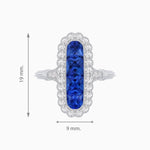 Load image into Gallery viewer, Art Deco Inspired Horisontal Fore Gems stone Ring with Diamond - Shahin Jewelry
