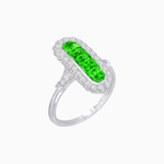 Load image into Gallery viewer, Art Deco Inspired Horisontal Fore Gems stone Ring with Diamond - Shahin Jewelry

