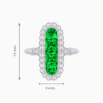 Load image into Gallery viewer, Art Deco Inspired Horisontal Fore Gems stone Ring with Diamond - Shahin Jewelry
