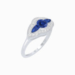 Load image into Gallery viewer, Art Deco Inspired Horisontal Three Stone Ring - Shahin Jewelry
