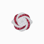 Load image into Gallery viewer, Art Deco - inspired illusion Engagement Ring Swirl Design - Shahin Jewelry
