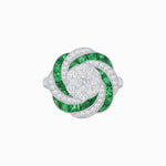 Load image into Gallery viewer, Art Deco - inspired illusion Engagement Ring Swirl Design - Shahin Jewelry
