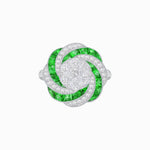 Load image into Gallery viewer, Art Deco - inspired illusion Engagement Ring Swirl Design - Shahin Jewelry
