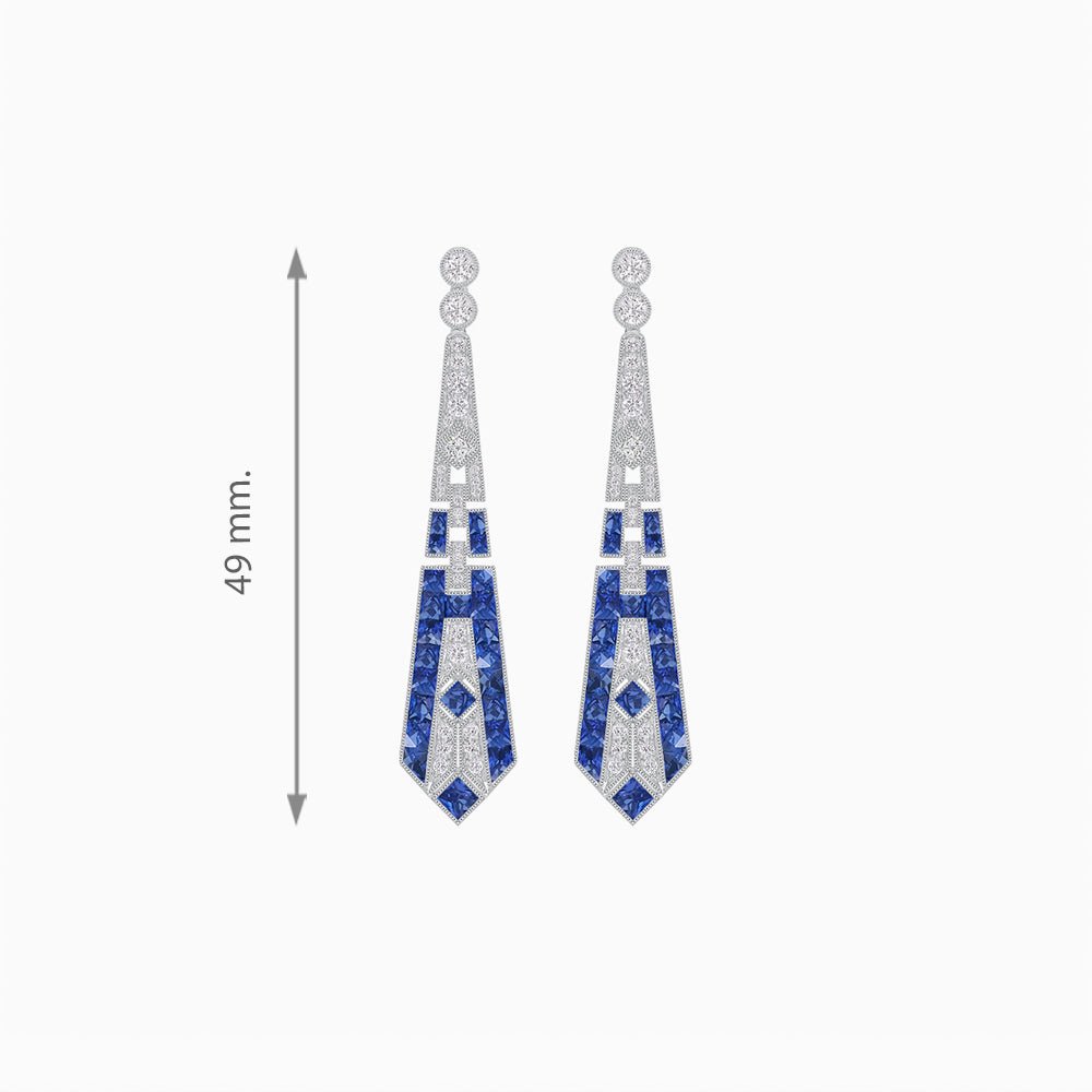 Art Deco Inspired Lozenge Shape Earrings - Shahin Jewelry