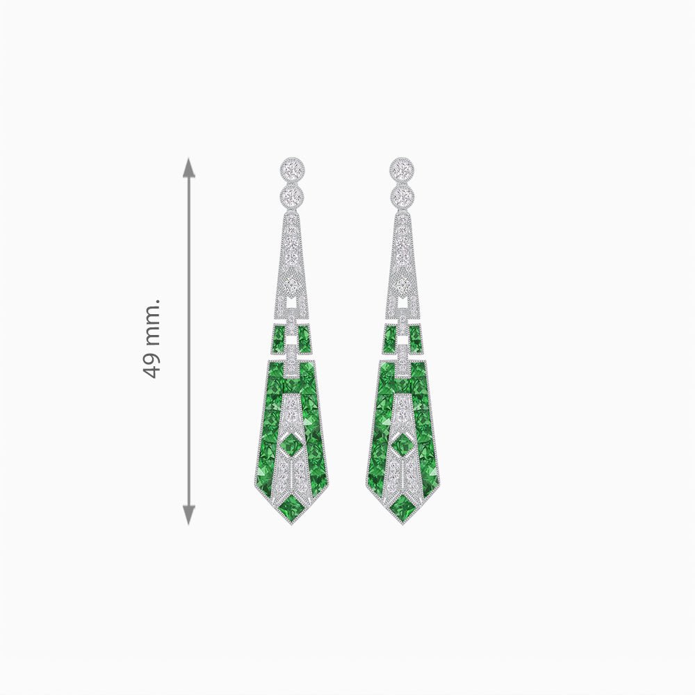 Art Deco Inspired Lozenge Shape Earrings - Shahin Jewelry