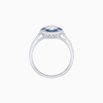 Load image into Gallery viewer, Art Deco Inspired Marquise Cut Calibré Gemstone Halo Ring - Shahin Jewelry