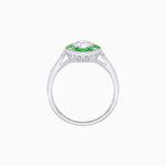 Load image into Gallery viewer, Art Deco Inspired Marquise Cut Calibré Gemstone Halo Ring - Shahin Jewelry