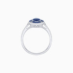 Load image into Gallery viewer, Art Deco Inspired Marquise Cut Calibré Gemstone Halo Ring - Shahin Jewelry