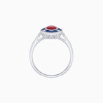Load image into Gallery viewer, Art Deco Inspired Marquise Cut Calibré Gemstone Halo Ring - Shahin Jewelry