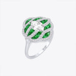Load image into Gallery viewer, Art Deco Inspired Marquise Cut Sea Wave Design Gemstone Ring - Shahin Jewelry