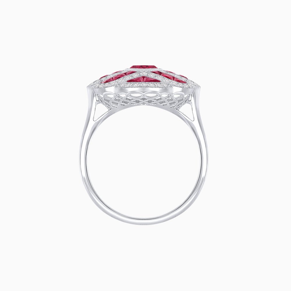 Art Deco Inspired Marquise Cut Sea Wave Design Gemstone Ring - Shahin Jewelry