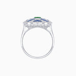 Load image into Gallery viewer, Art Deco Inspired Marquise Cut Sea Wave Design Gemstone Ring - Shahin Jewelry