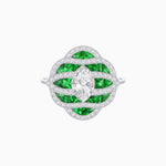 Load image into Gallery viewer, Art Deco Inspired Marquise Cut Sea Wave Design Gemstone Ring - Shahin Jewelry