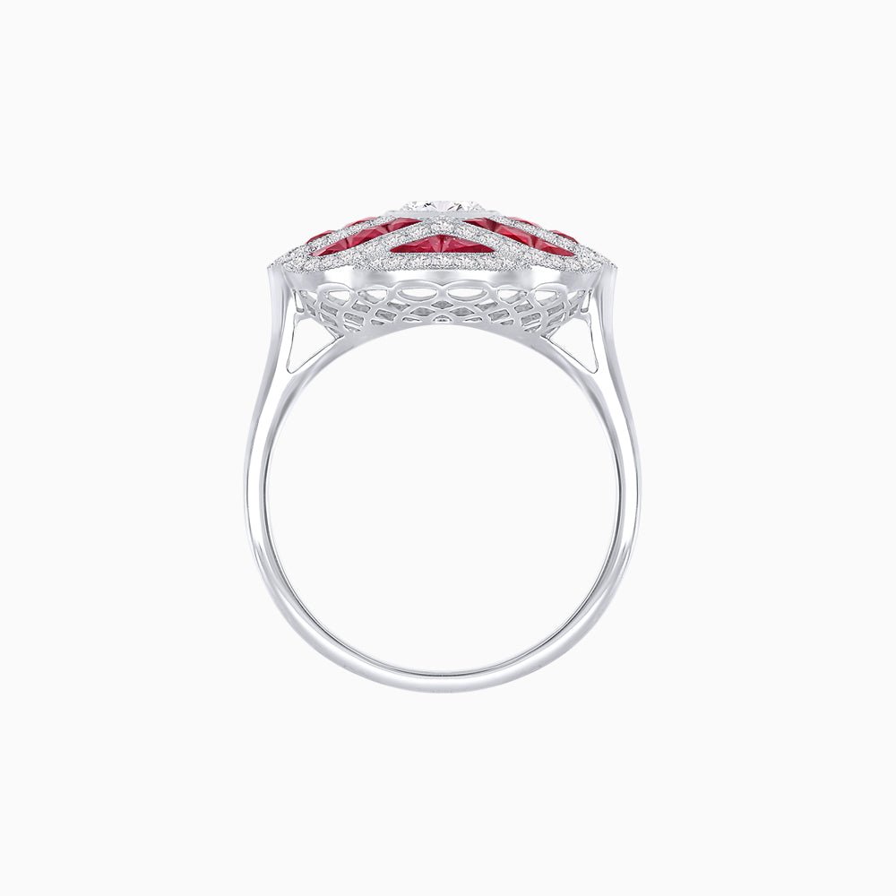 Art Deco Inspired Marquise Cut Sea Wave Design Gemstone Ring - Shahin Jewelry