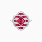 Load image into Gallery viewer, Art Deco Inspired Marquise Cut Sea Wave Design Gemstone Ring - Shahin Jewelry