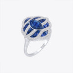 Load image into Gallery viewer, Art Deco Inspired Marquise Cut Sea Wave Design Gemstone Ring - Shahin Jewelry
