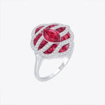 Load image into Gallery viewer, Art Deco Inspired Marquise Cut Sea Wave Design Gemstone Ring - Shahin Jewelry