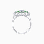 Load image into Gallery viewer, Art Deco Inspired Marquise Cut Sea Wave Design Gemstone Ring - Shahin Jewelry